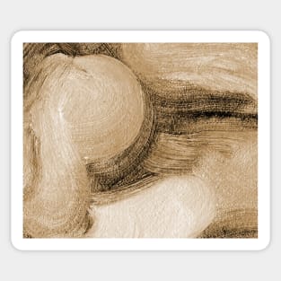 Sepia Antique White Abstract Art Sticker